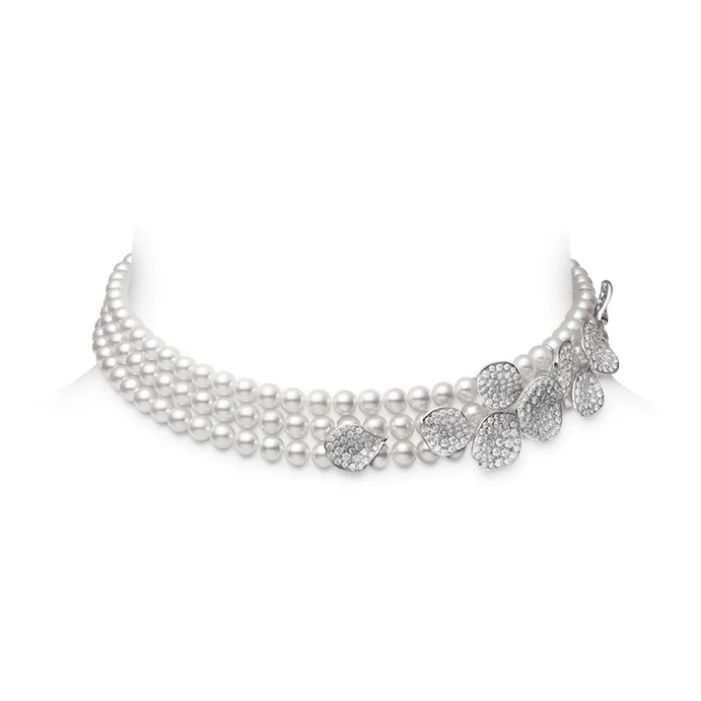 Les Pétales Place Vendôme Akoya and Diamond Necklace