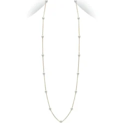 Long Pearl Necklace, Station Necklace - Mikimoto