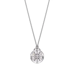 LUCKY ARROWS Mother of Pearl and Diamond Pendant in 18K White Gold