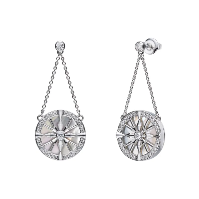 LUCKY ARROWS Mother Of Pearl and Diamond Earrings