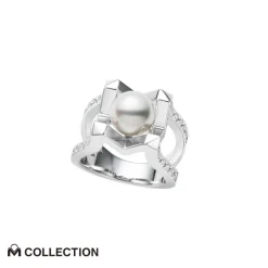 M Collection Akoya Cultured Pearl Ring in 18K White Gold