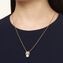 M Signature Akoya Cultured Pearl and Diamond Pendant in 18K Yellow Gold