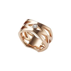 M Signature Diamond Ring in 18K Pink Gold