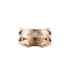 M Signature Diamond Ring in 18K Pink Gold