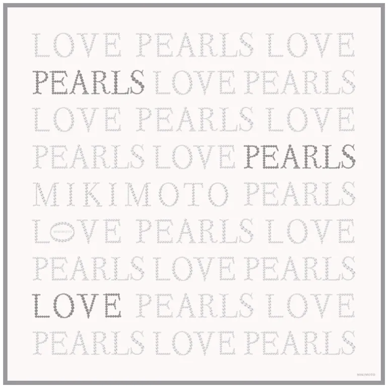 Mikimoto Signature Silk Scarf in Pearl White