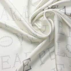 Mikimoto Signature Silk Scarf in Pearl White