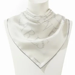 Mikimoto Signature Silk Scarf in Pearl White