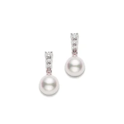 Morning Dew Akoya Cultured Pearl Earrings – 18K Rose Gold