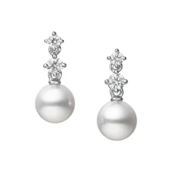 Morning Dew Akoya Cultured Pearl Drop Earrings