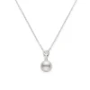 Morning Dew Akoya Cultured Pearl Pendant in18K White Gold