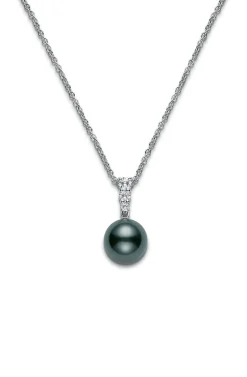 Morning Dew Black South Sea Cultured Pearl Pendant - White Gold