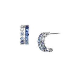 Ocean Collection Sapphire Earrings in 18K White Gold