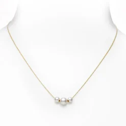 Pearls in Motion Akoya Cultured Pearl Necklace in 18K Yellow Gold