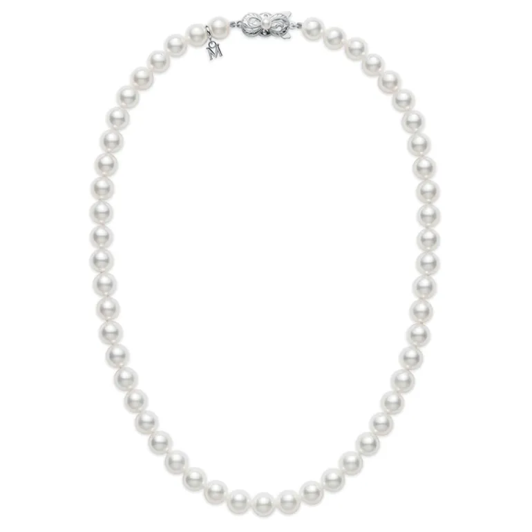 16" Akoya Cultured Pearl Strand Necklace - 18K White Gold Clasp