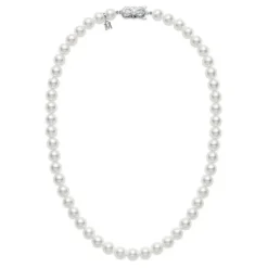16" Akoya Cultured Pearl Strand Necklace - 18K White Gold Clasp