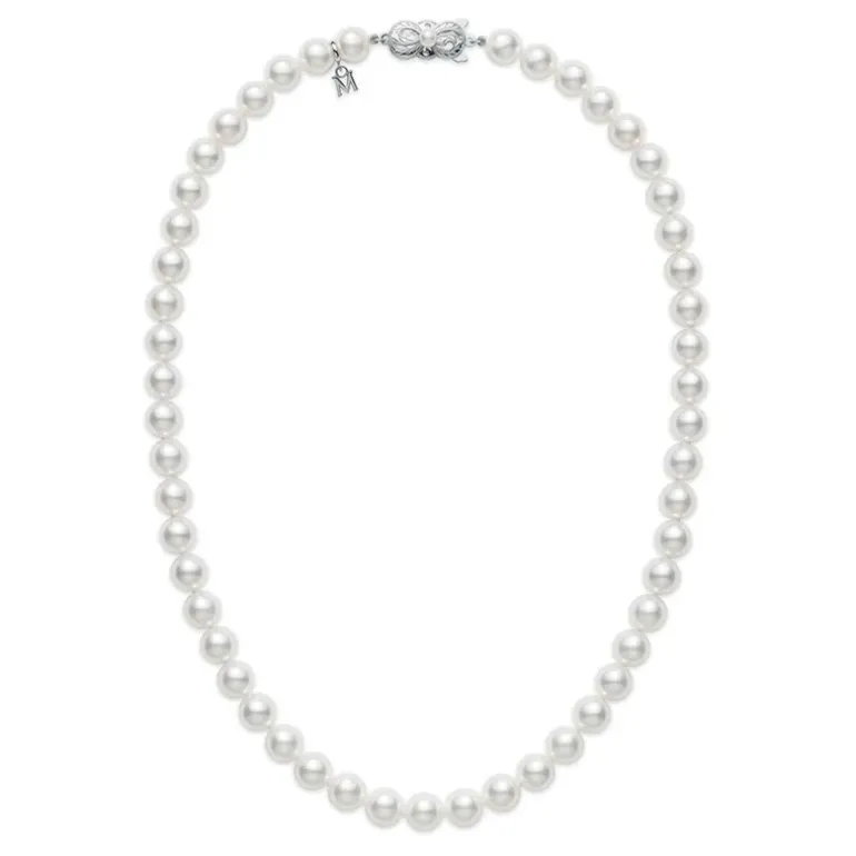 16" Akoya Cultured Pearl Strand Necklace - 18K White Gold Clasp
