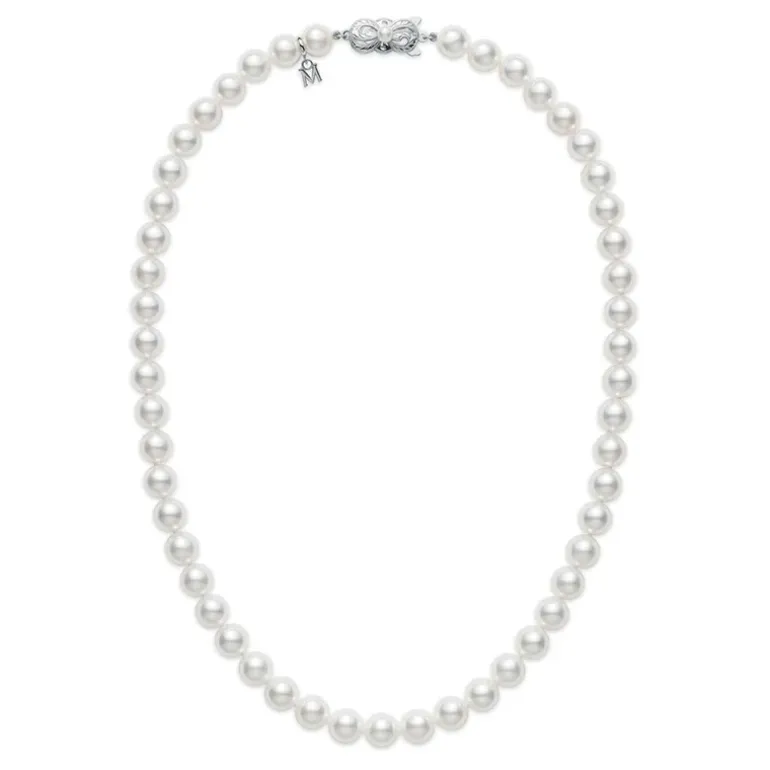 16" Akoya Cultured Pearl Strand Necklace - 18K White Gold Clasp