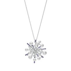 Splash Collection Akoya Cultured Pearl and Sapphire Pendant