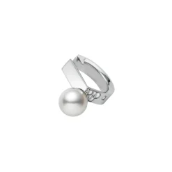 Universe Elements Akoya Cultured Pearl and Diamond Ear Cuff in 18K White Gold