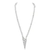 V Code Akoya Cultured Pearl and Diamond Necklace in 18K White Gold