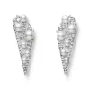V Code Akoya Cultured Pearl and Diamond Earrings in 18K White Gold