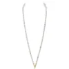 V Code Akoya Cultured Pearl Neckalce in 18K Yellow Gold