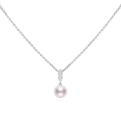 White Gold Pearl Pendant, Morning Dew - Mikimoto