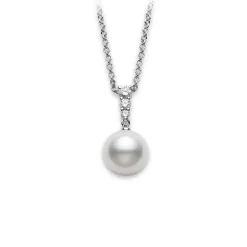 White Gold White South Sea Pearl Pendant, Morning Dew - Mikimoto