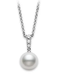 White Gold White South Sea Pearl Pendant, Morning Dew - Mikimoto