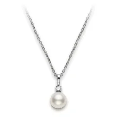 White South Sea Cultured Pearl and Diamond Pendant – 18K White Gold