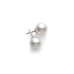 White South Sea Stud Earrings – 18K White Gold